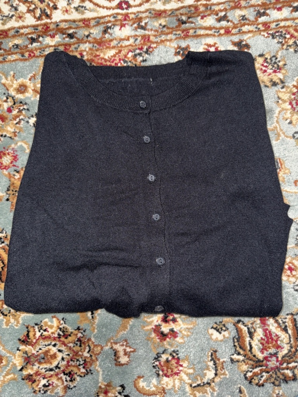 Classic Black Button-Front Women’s Sweater
